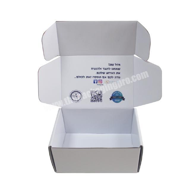 Custom cheap digital printing machine personalized white kraft corndog corrugated cardboard mailer Paper gift box for clothing