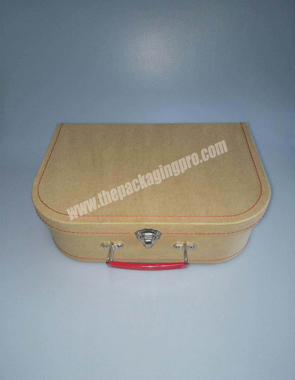 Custom christmas  kraft paper cardboard favor suitcase gift cutlery set packaging box with stainless steel handle factory