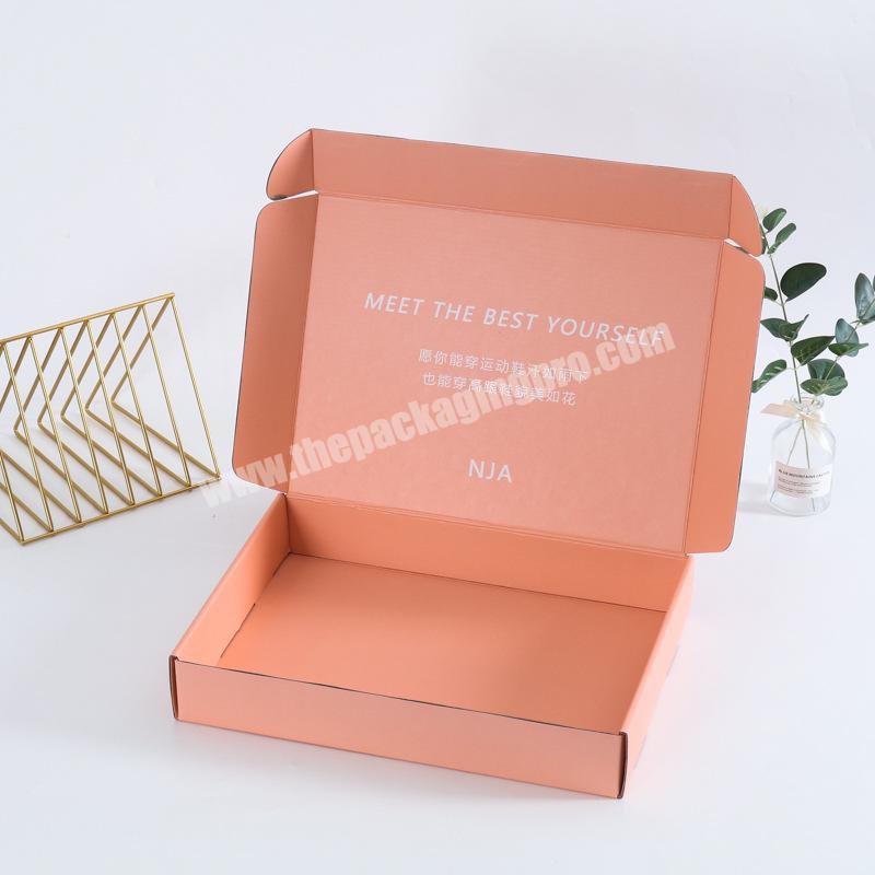 Custom corrugated cardboard private label clothes shipping packaging box paper clothing mailer shipping delivery box with logo