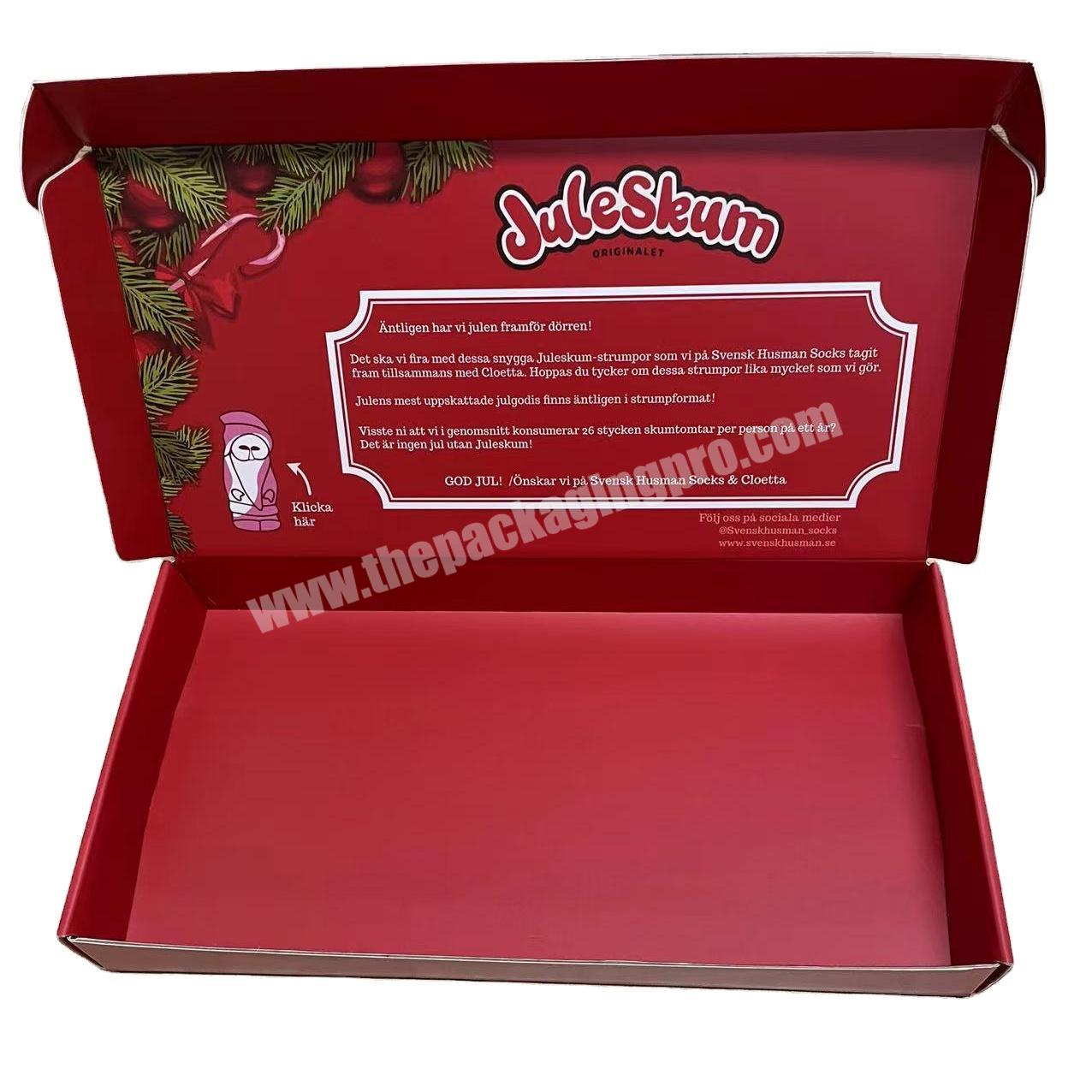 Custom design E-flute corrugated packaging boxes mailing boxes  for christmas gift