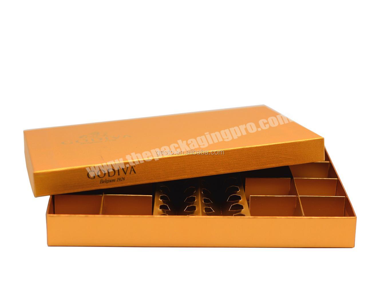 Custom design empty chocolate retail packaging gift boxes with insert