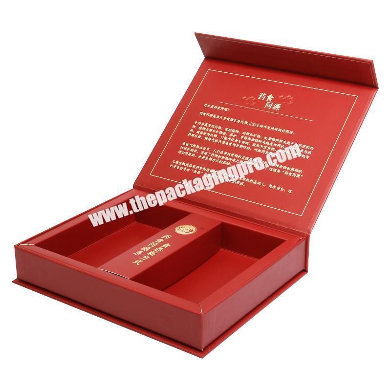 Custom design luxury food packaging magnetic close gift box with satin lined inside