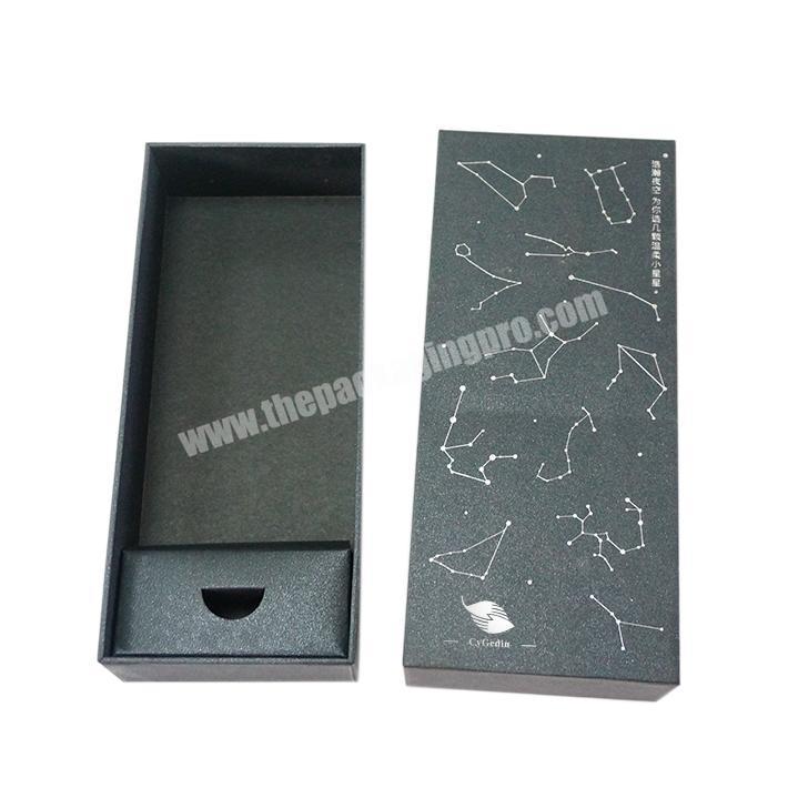 Custom design luxury cell phone top lid box cardboard packaging black paper package empty mobile phone box