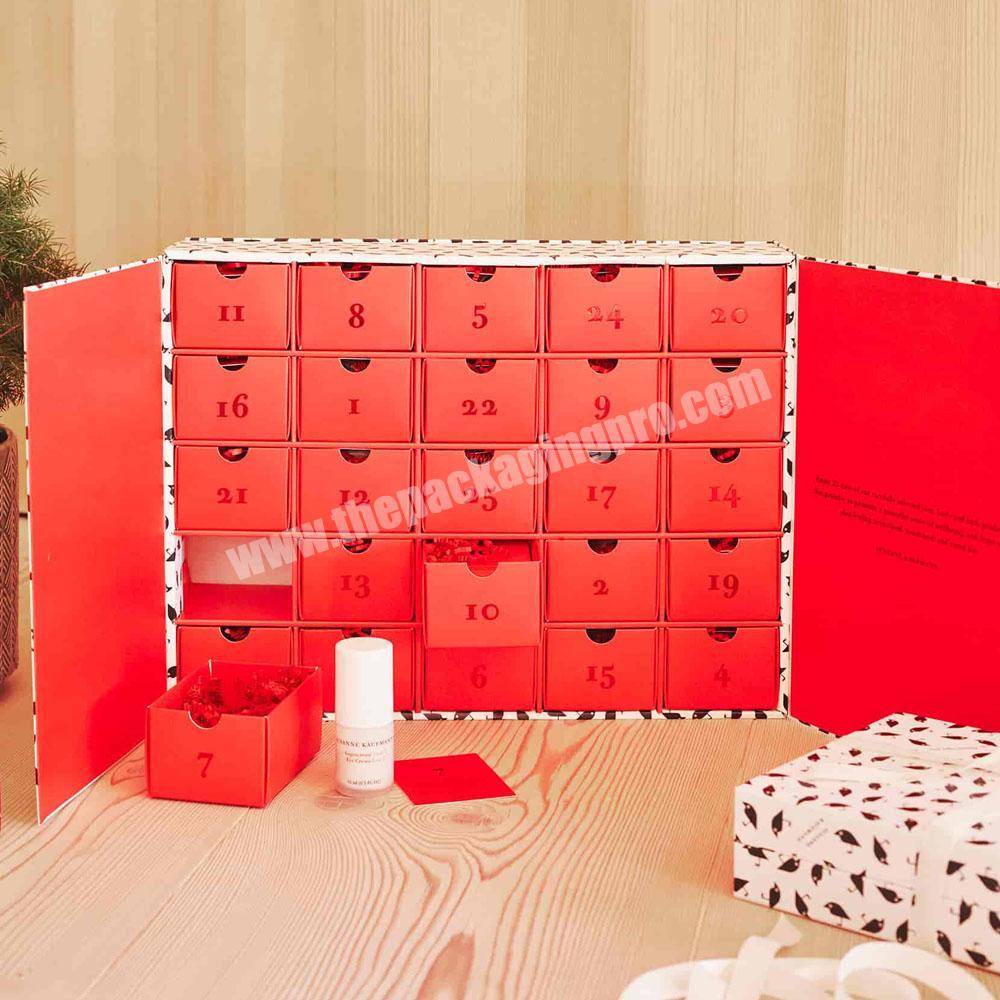 Custom exquisite nail polish perfume cosmetic advent calendar christmas box packaging cardboard storage gift surprise box