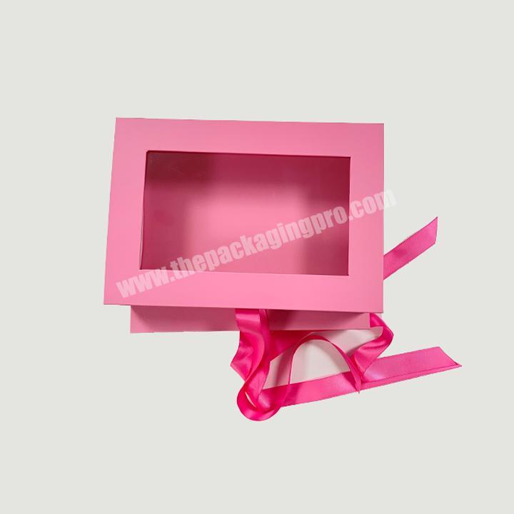 Custom high quality cardboard box packaging box with window boxes for packaging clothing package