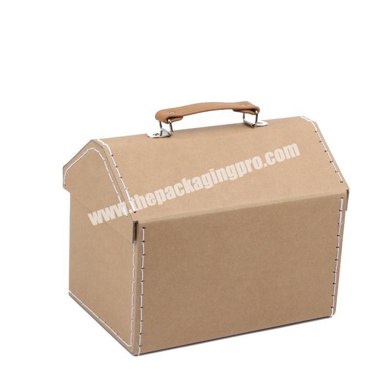 custom Custom house shaped packaging box ECO paper suitcase luxury suitcase box toy story mini suitcase 