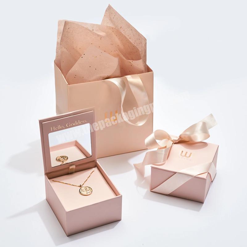 Custom jewelry box packaging customize logo design jewelry necklace ring gift set packaging boxes luxury jewelry boxes