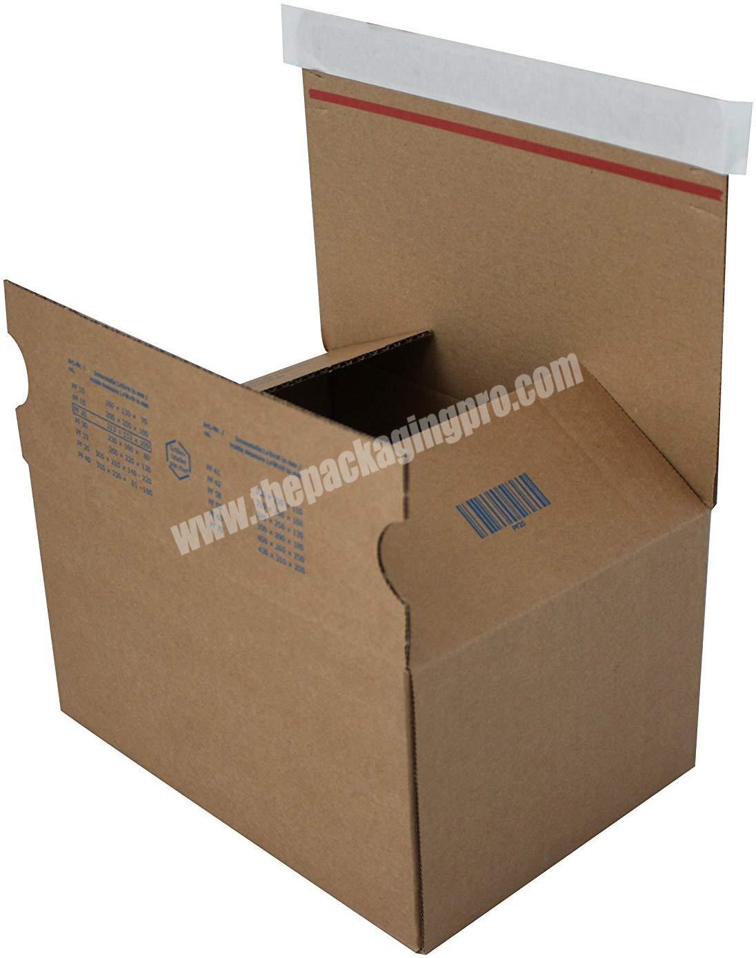 Custom kraft brown shipping cardboard fold transport grace flowerbox shipping carton boxes for packaging clothes and hair tools