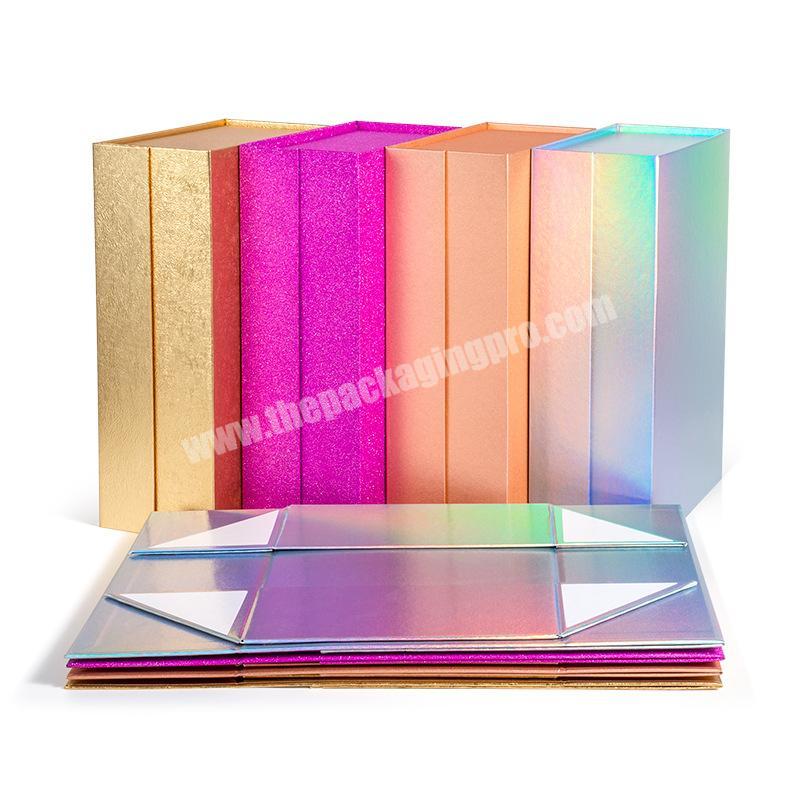 Custom large paper folding clothing gift packaging box luxury clothing storage box for apparel wedding dress packaging ready