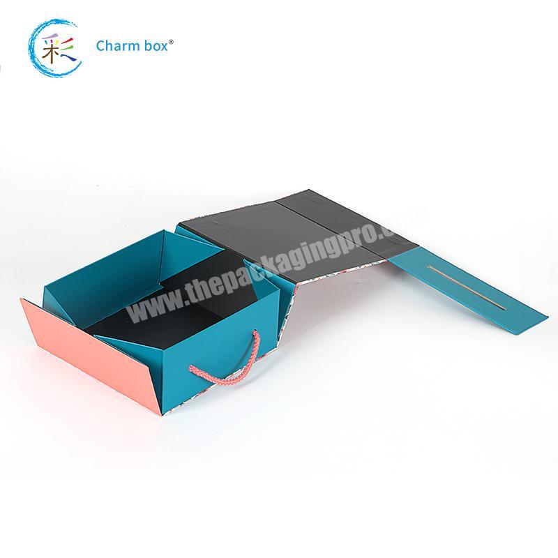 Custom logo ECO Friendly Luxury Color Magnet Magnetic Paper Closure Recyclable Foldable Packaging Folding Gift Box