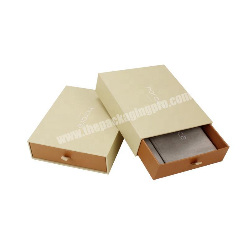 Custom logo drawer shape cardboard white pull out gift drawer jewelry   packaging box tie slide paper gift box for bracelet