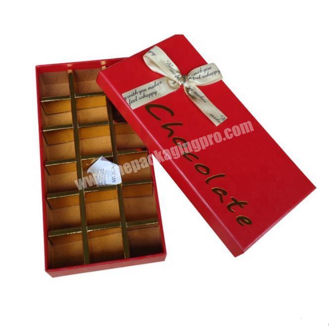 Custom logo exquisite high quality chocolate packaging box with dividers