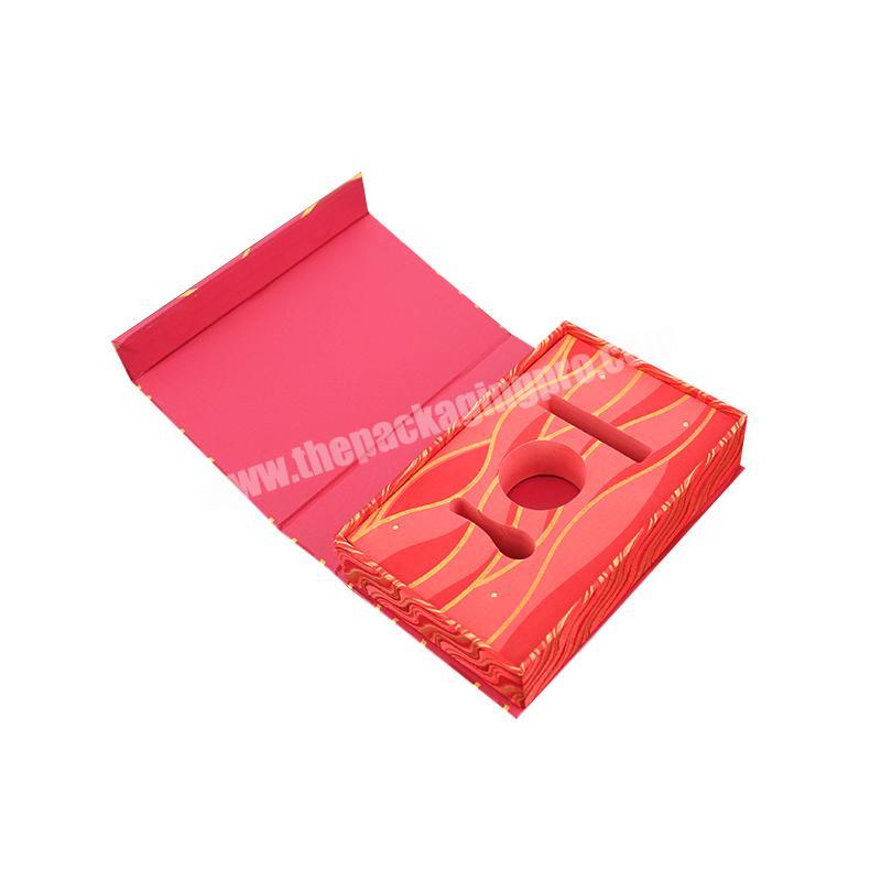 Custom logo full color  printed  high quality matte cardboard  rigid paper  magnetic packaging gift box with EVA