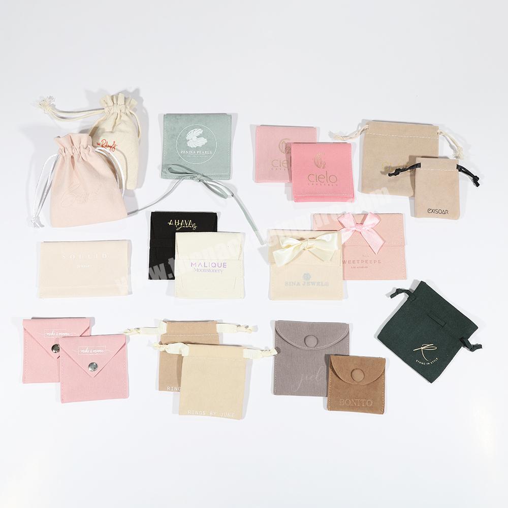 Custom logo gift packaging velvet pouch jewelry bag