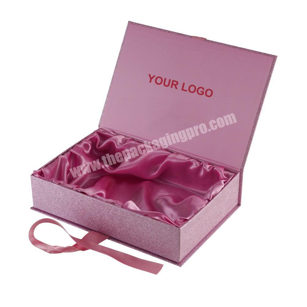 Custom logo luxury cosmetic packaging box lipstick book wig folding gift box