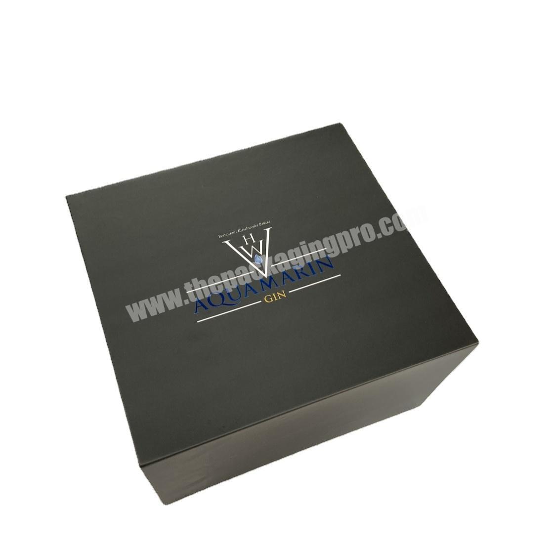 Custom logo luxury folding magnetic packaging gift box with foam insert for gin wine