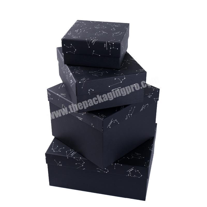 Custom logo new large starry sky heaven and earth cover packaging gift box clothing box