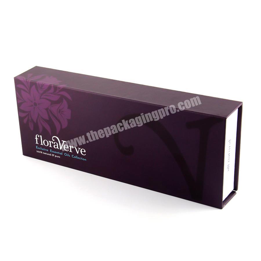 Custom logo paper  manufacturer eco friendly fashion  box purple EVA  insert box packaging