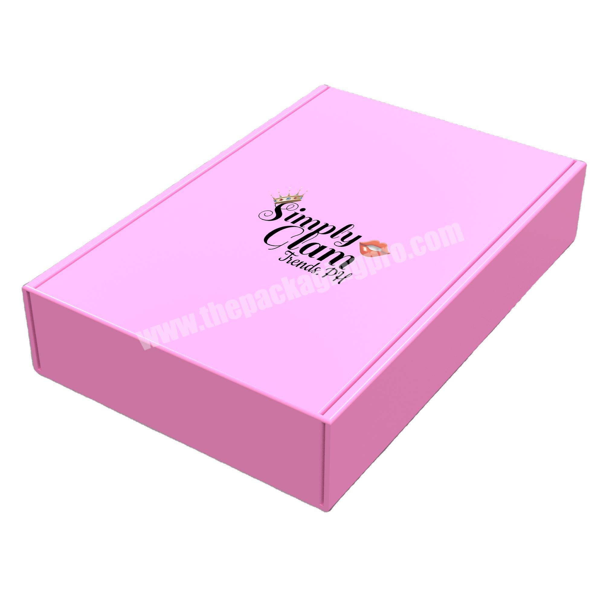 Custom logo printed flat pack folding corrugated die cut mailing box paper packaging gift mailer box for clothing candle shoes