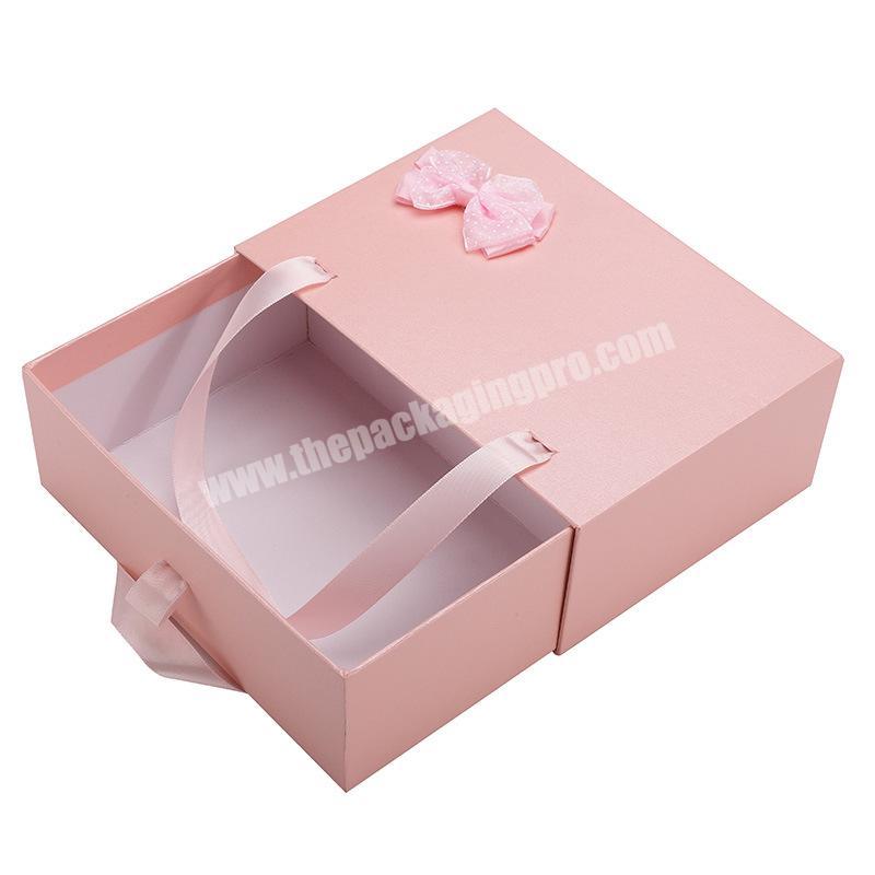 Custom logo recycled material paperboard paper drawer sliding packaging gift box