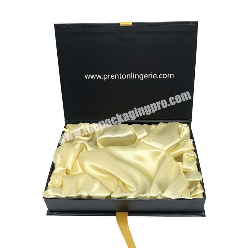 Wholesale Boxes Design Packing Luxury Fancy Gift Box Unique Black for Sock Bikini Clothing Custom Clothes Packaging For Lingerie