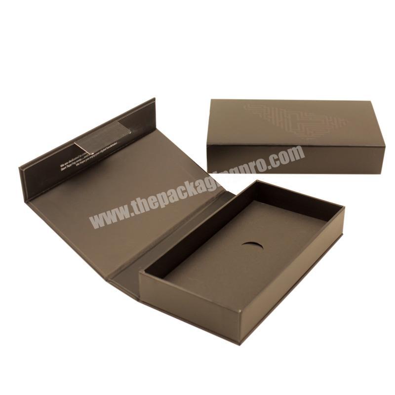Custom luxury brown magnet flap clothing paper box magnetic closure gift boxes
