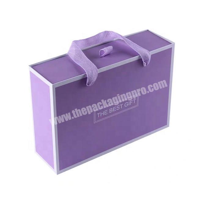 Custom luxury cardboard paper garment clothing apparel gift box drawer box with ribbon