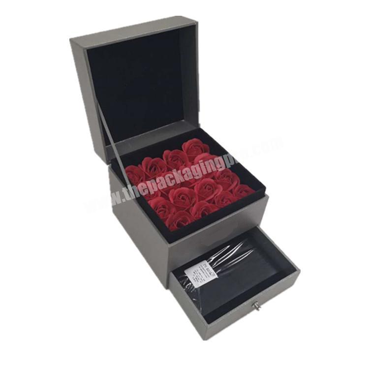 Custom luxury  jewelry packaging case paperboard rose flower and chocolate box drawer with gift packaging