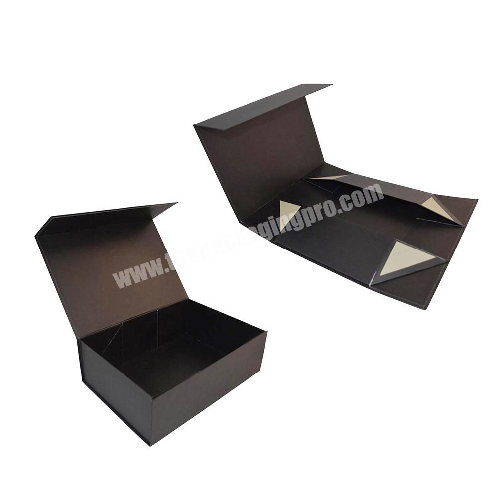 Custom luxury large black paper cardboard collapsible sturdy storage rigid magnetic flap foldable bridesmaid proposal gift boxes