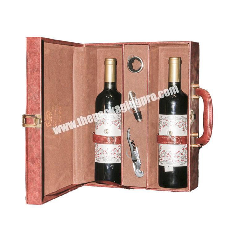 luxury wine bottle gift box leather wine boxes packing box wine with handle