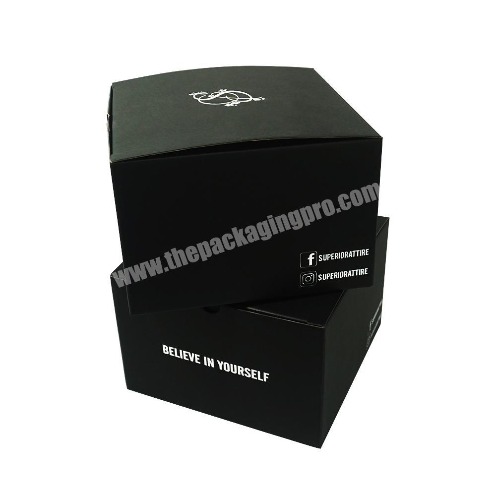 Custom luxury printed logo beautiful fancy  black corrugated paper hat baseball cap shipping mailer packaging box