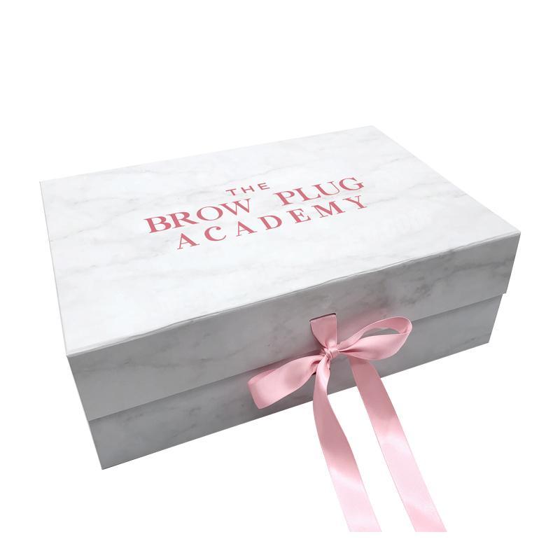 Custom magnetic Foldable Paper Packaging Print White Storage Luxury Stone Pattern Decorative Lid Shoe Wedding Marble Gift Box