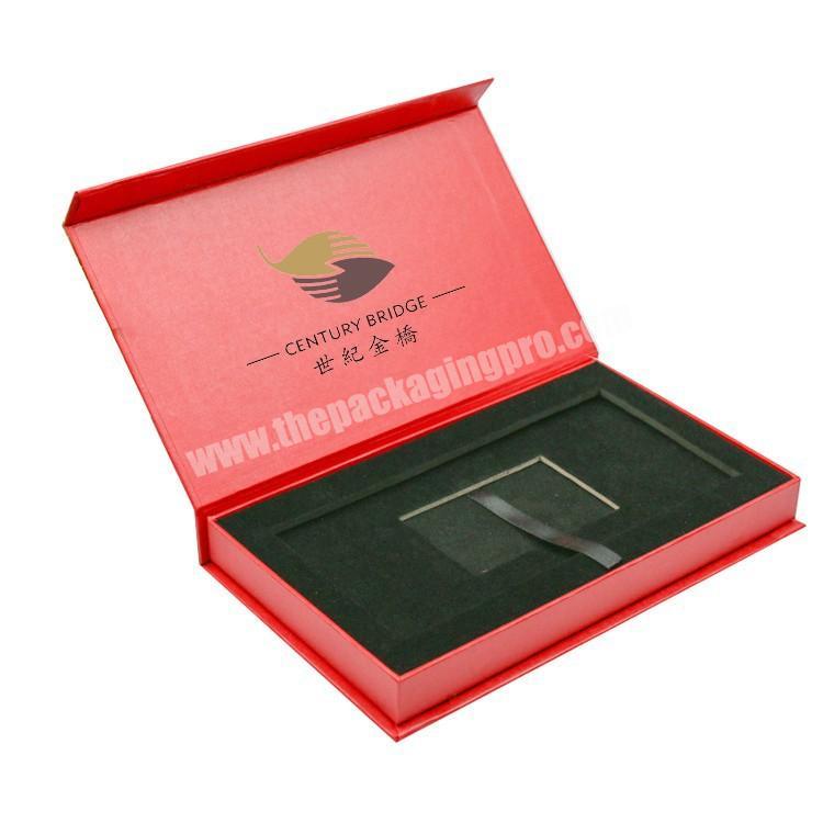 Custom magnetic closure paper credit card voucher vip membership card nfc card gift packaging box with foam insert