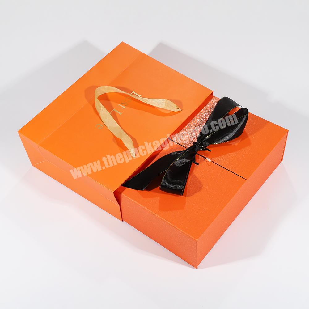 Custom men birthday box gift set magnetic double door gift box with ribbon