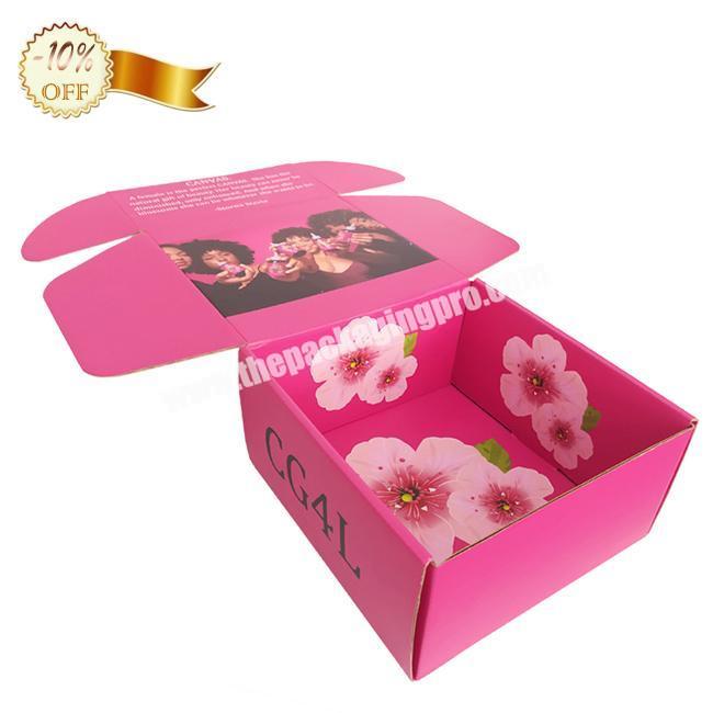 Custom or standard pink record free cardboard shipping mailer baby clothing sets gift box custom printed eco kraft