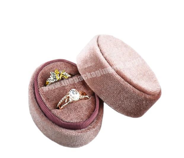 Custom oval velvet vintage ring box,suede earring gift box,velvet ring boxes set with logo
