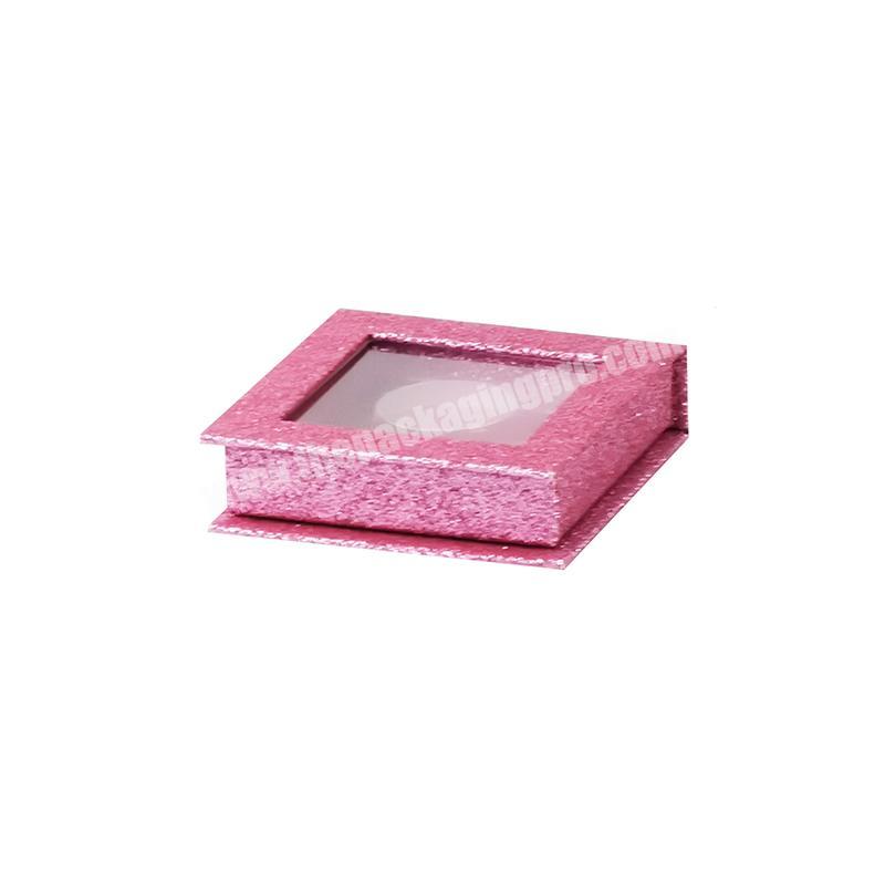 Custom luxury small glitter pink eyelash packaging gift box with private label logo