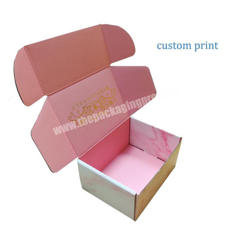 Custom print biodegradable folding corrugated paper shipping mailing mailer packaging box with logo