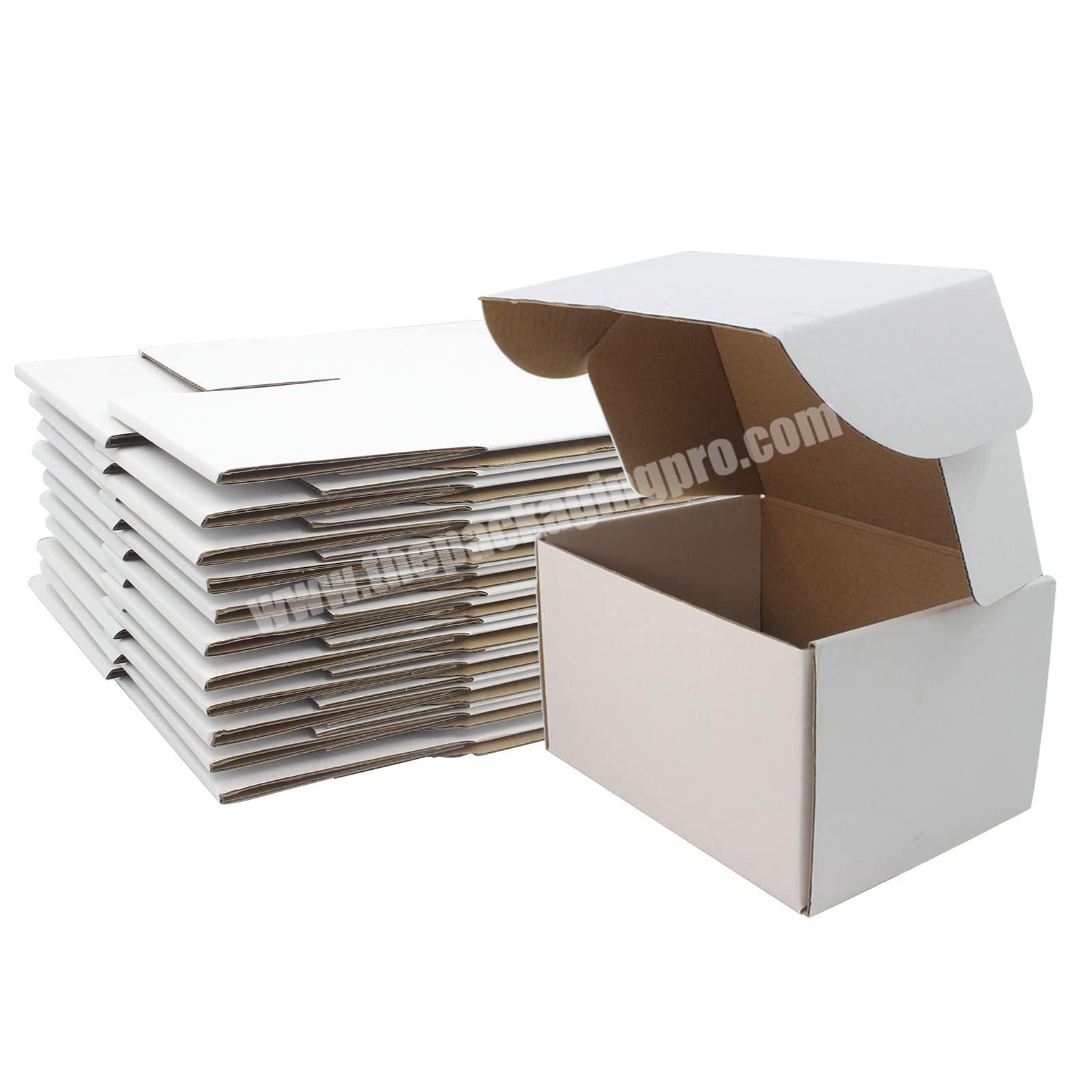 Custom printed corrugated cardboard paper apparel shoes shipping mailer packaging box white glossy color with logo