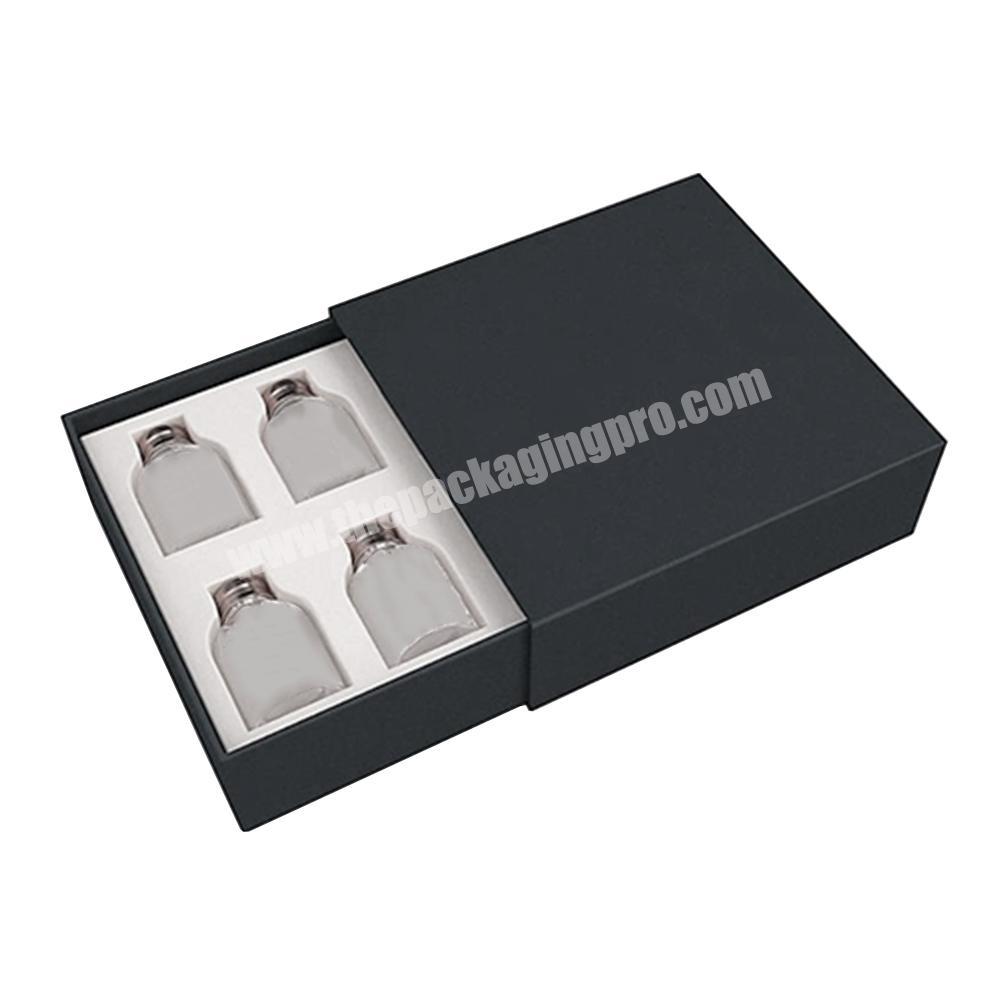 Custom printed luxury  cardboard  test tube 4 glass bottle essential oil perfume set gift packaging box with EVA insert