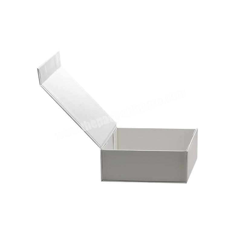 Custom printing design plain white foldable magnetic gift box packaging