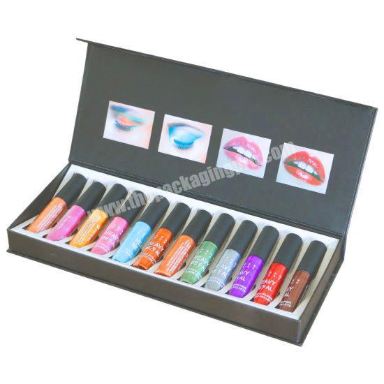 Custom printing eco friendly cosmetics packaging Lipstick makeup brush set packaging box