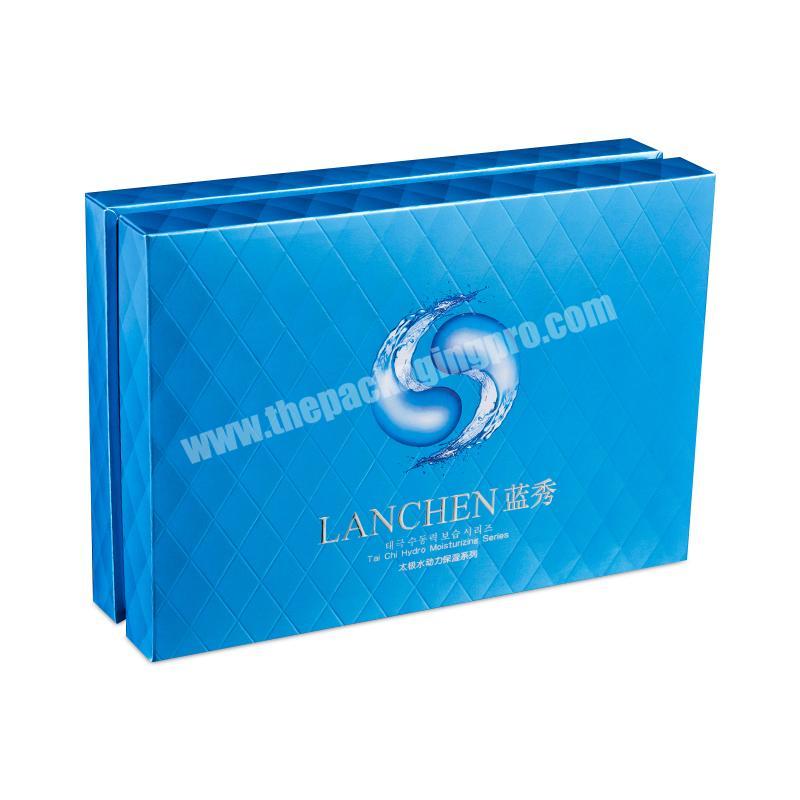 Custom printing luxury collapsible textured paper box gift box packaging for serum cosmetic boxes