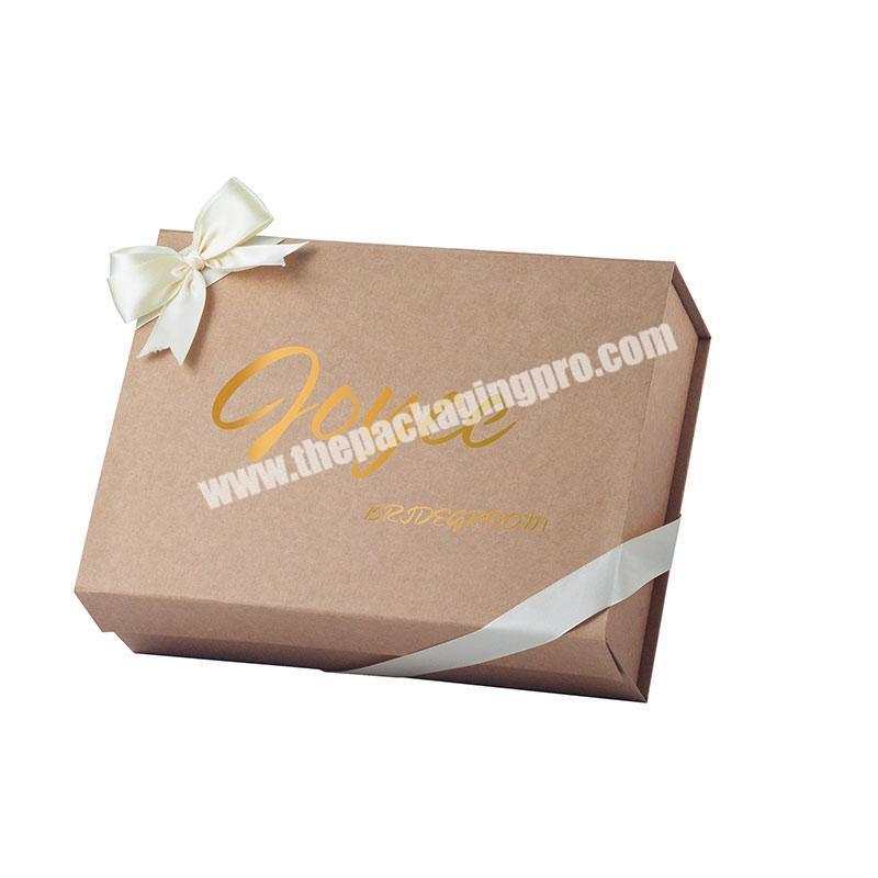 Custom printing natural kraft magnetic closure bridesmaid proposal gift box