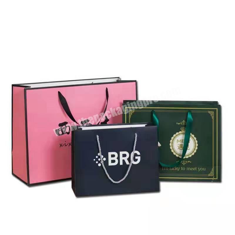 Custom retail bulk paper bags design cheap shopping paper packaging gift bag with logo print