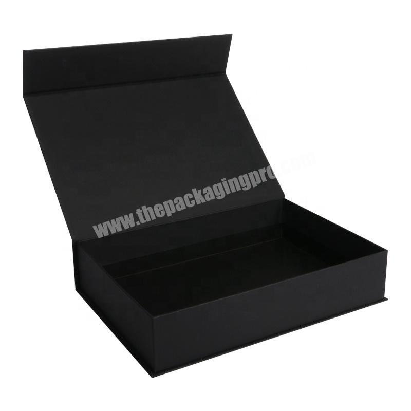 Custom rigid black magnetic packaging box for packaging tea essential oil hair  watch pen