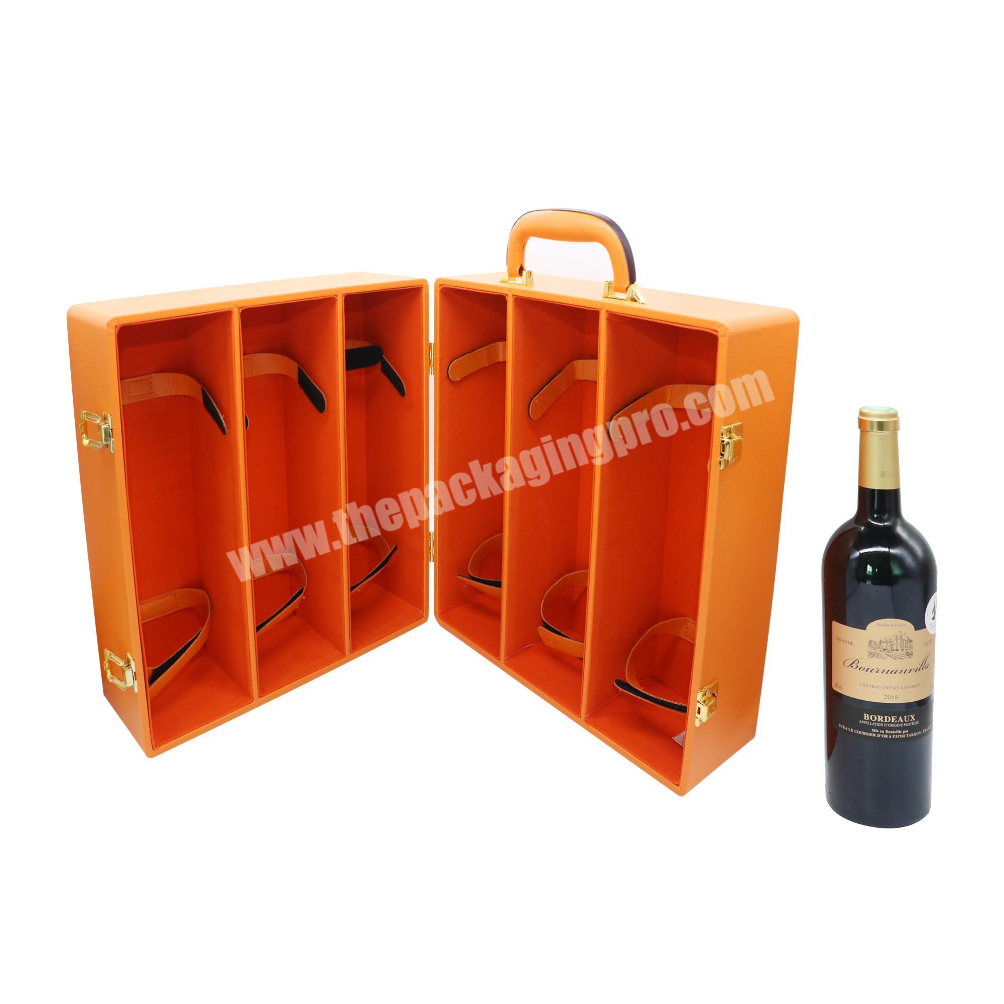 Custom silk lined gift boxes luxury wooden wine gift boxes 6 wine gift boxes for sale