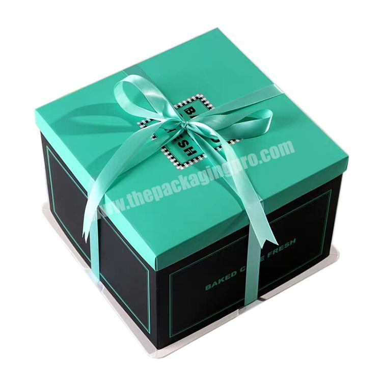 Custom take away cake packaging design box with handle bakery
