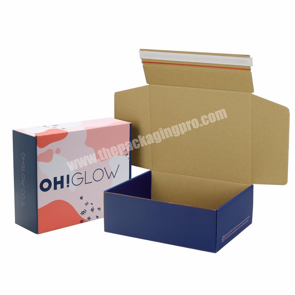 Customised Ecommerce Quick Self Seal Postal Packaging Mailer Boxes Zip Adhesive Tear Strips Airplane zipper Shipping Boxes