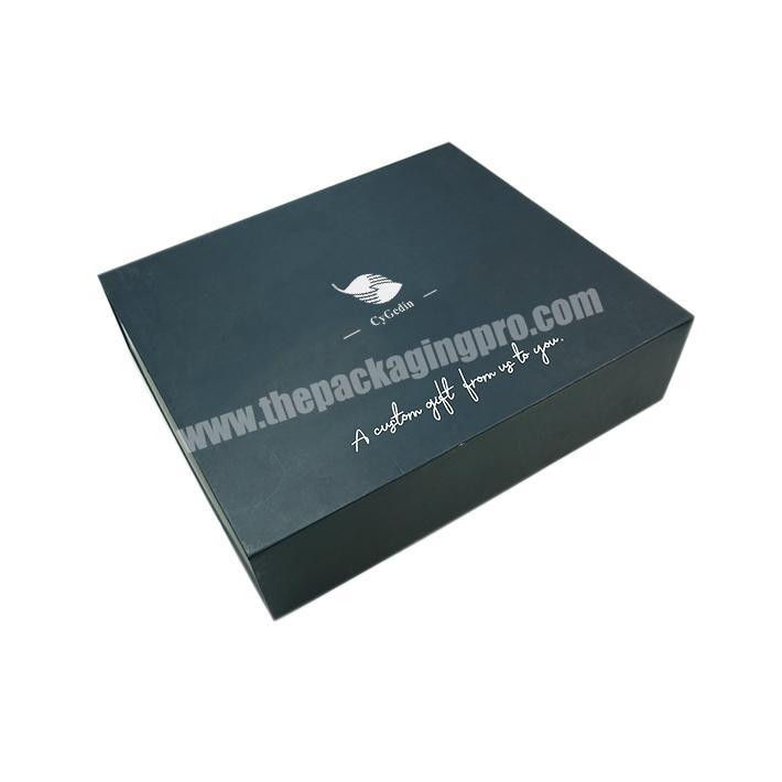 Customization Garment Clothing Packaging Boxes Black White Rigid Magnetic Gift Folding Box